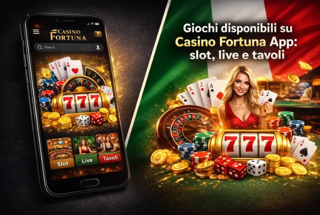Giochi disponibili su Casino Fortuna App: slot, live e tavoli
